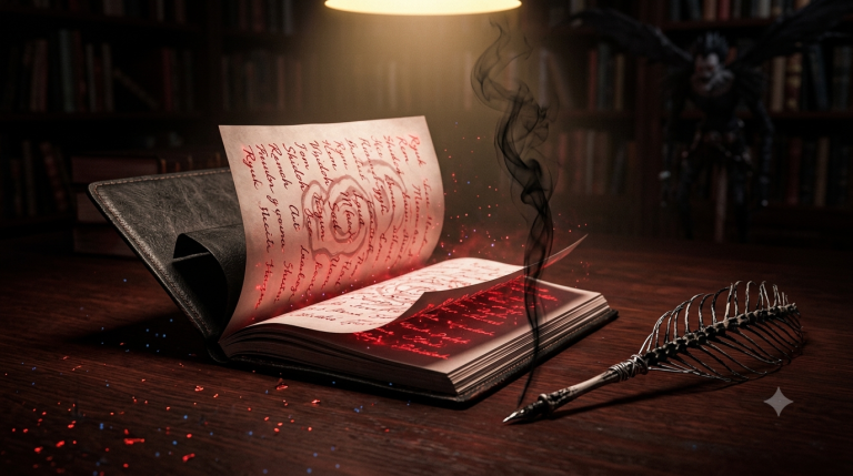 Death Note rules explained - notebook and rules illustration